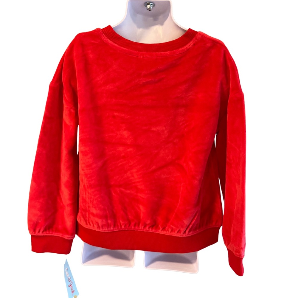 Cat and Jack Red Girls Long Sleeve Blouse Heart - Picture 3 of 3